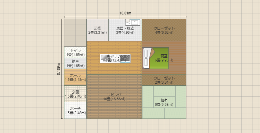 平屋　23坪