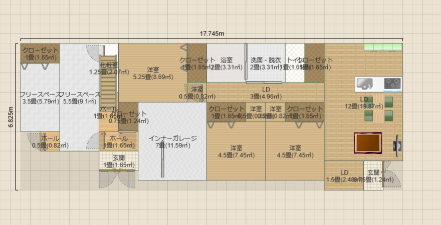 H社 ガレージ奥　リビング東