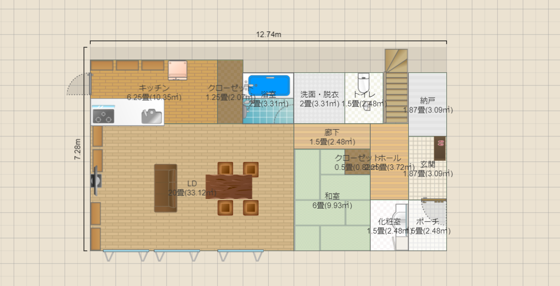 C区画　2階建て