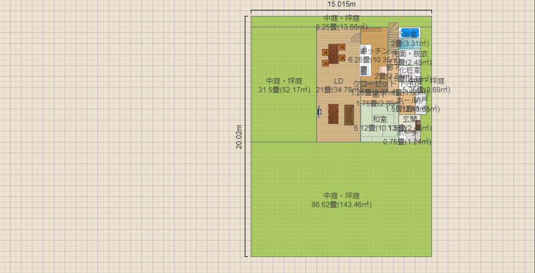 C区画　2階建て 　縦長