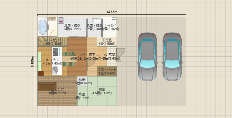 書斎２室のある4LDK　35坪