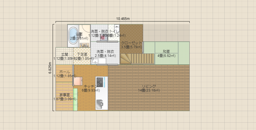 ②34坪　直線階段