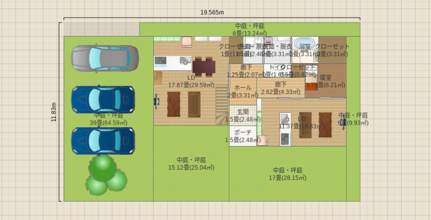 D案南玄関横向き