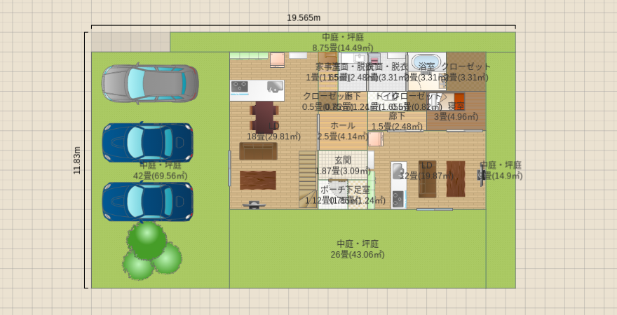 D案南玄関横向き2