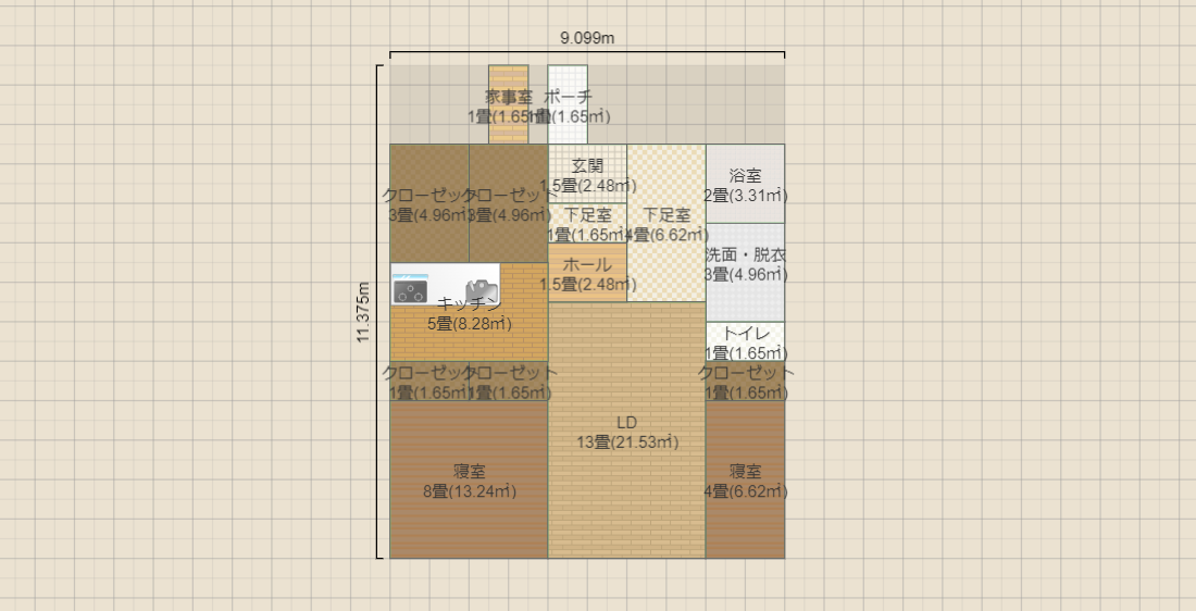 使いやすい各部屋サイズver2