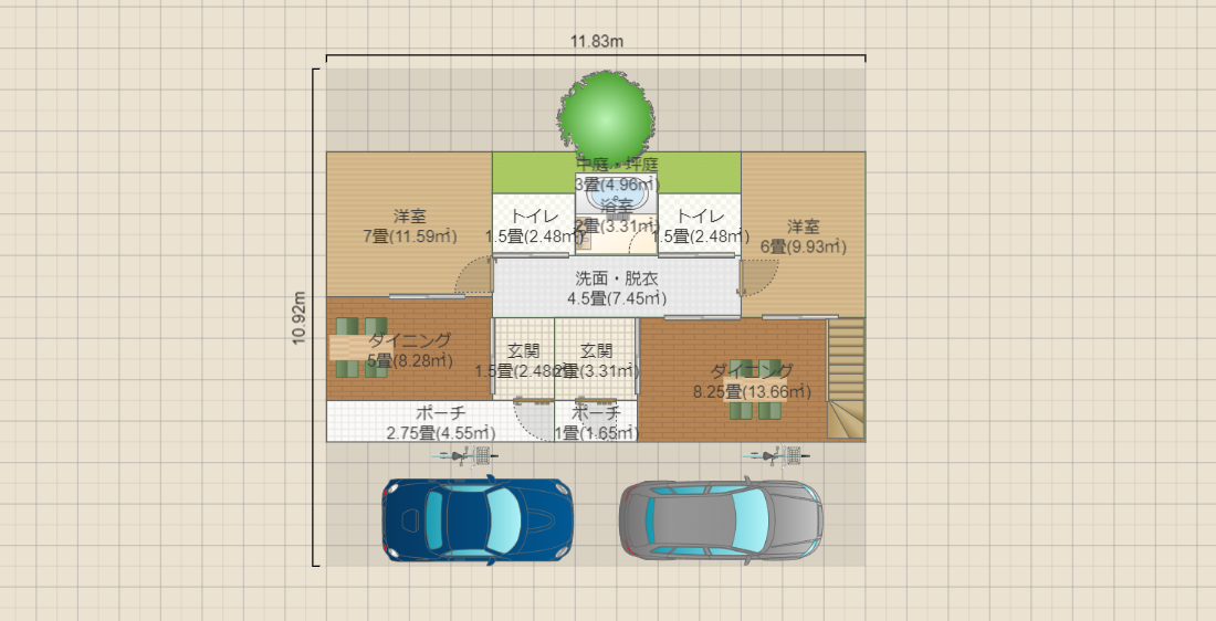 二世帯住宅(１Fで分離)