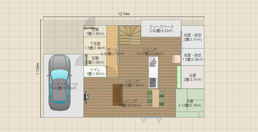 北側道路12.8×7.2(家相考慮)