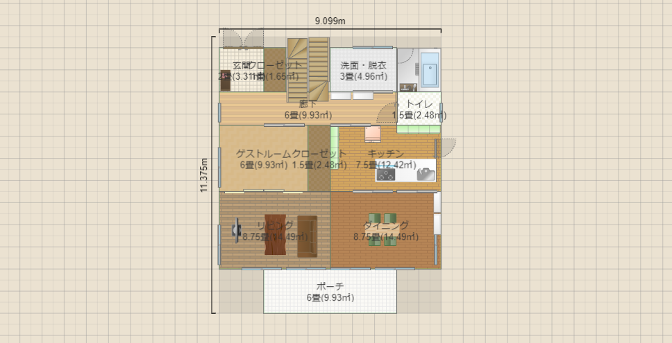 北玄関二階建て二回目