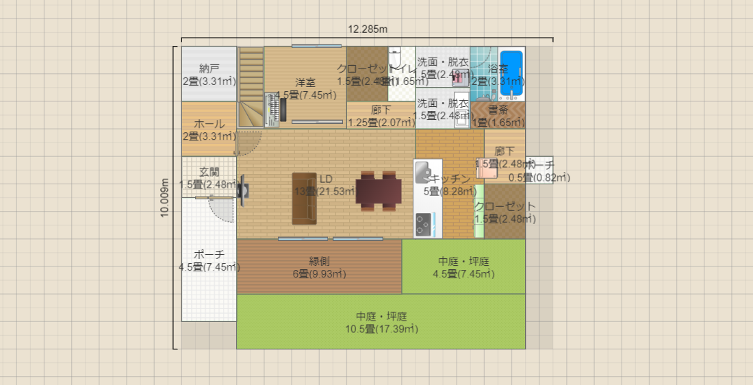 玄関に階段