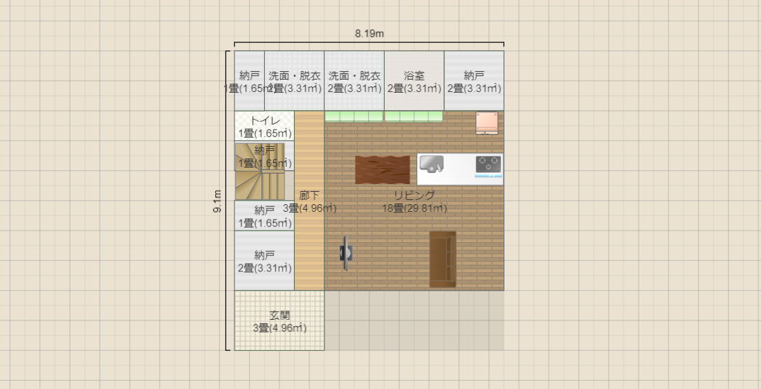 4.5間×4間　案3