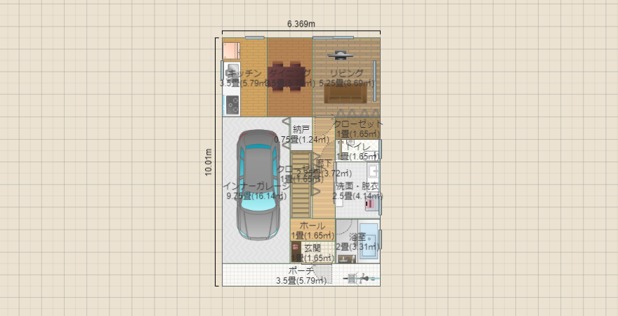 庭無し20坪（3LDK）