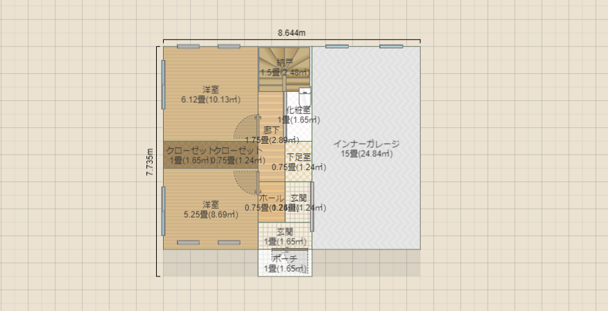 36坪　インナーガレージ