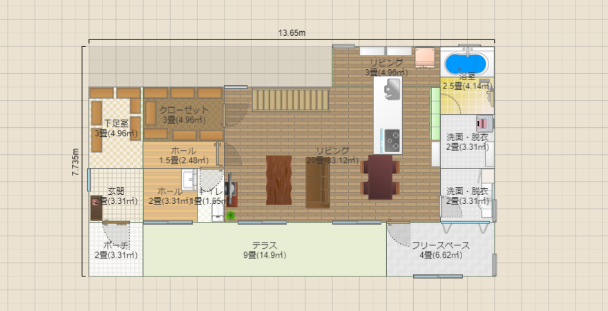 延床面積42坪３LDK