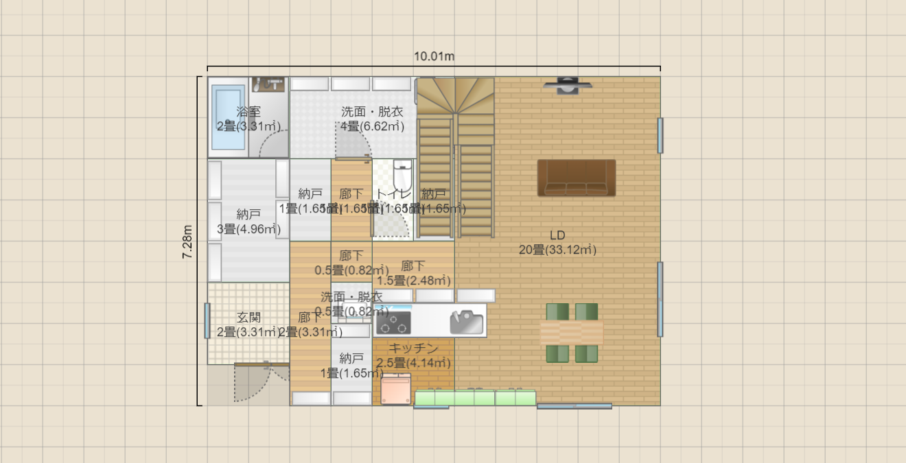 急遽思いついた2階建て間取り