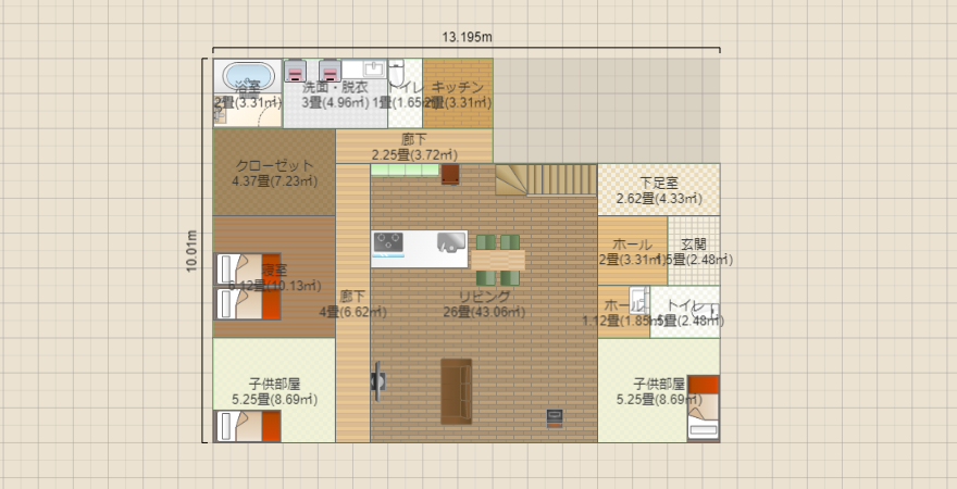 L字　35坪　平屋