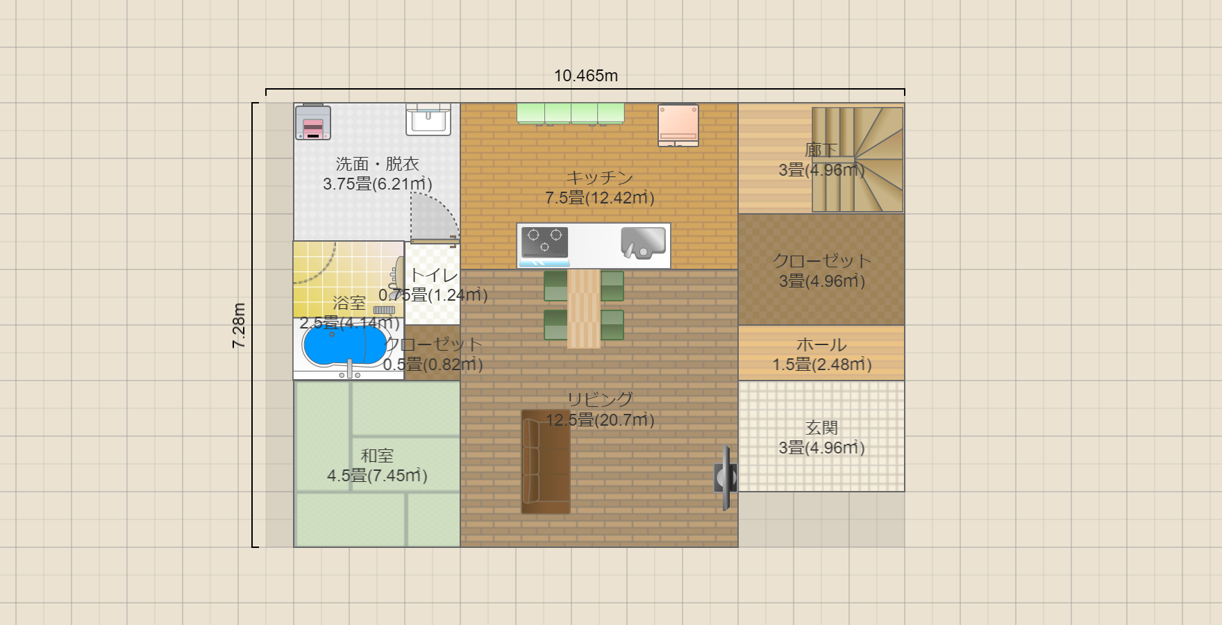 南玄関LDK20帖②