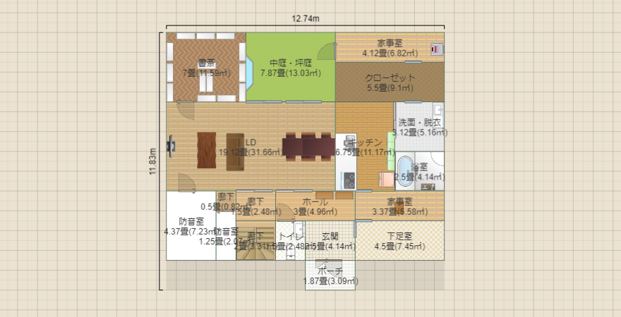 U字型の家