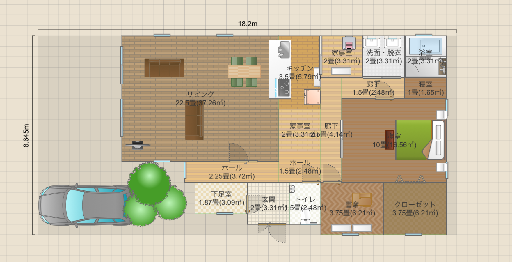 夫婦2人の平家建て