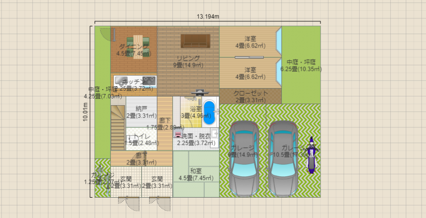 40坪2世帯