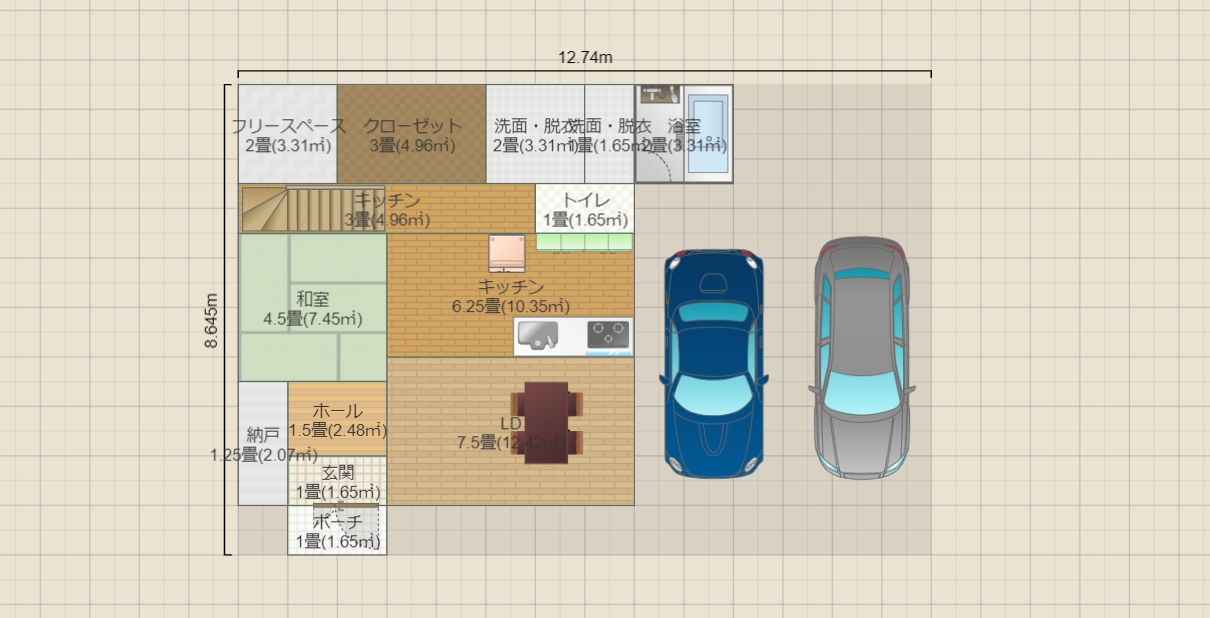 サン、ファミ、キチ、和室、縮小版