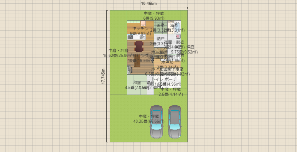 東向き間口10m