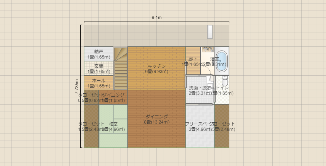 うまじさんのランドリーを３畳に無理