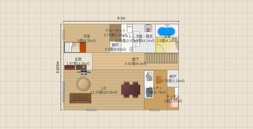 2階建てで5部屋つくる