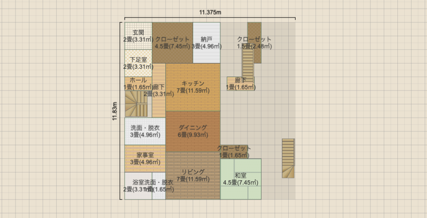 I型LDK 玄関吹き抜け