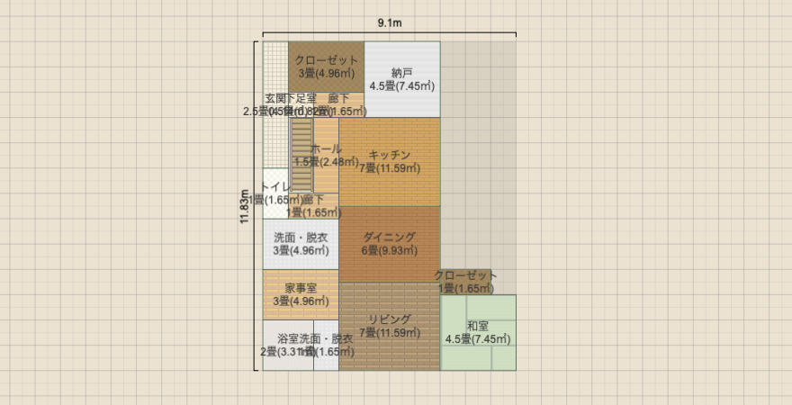 I型LDK 西側階段 2列目