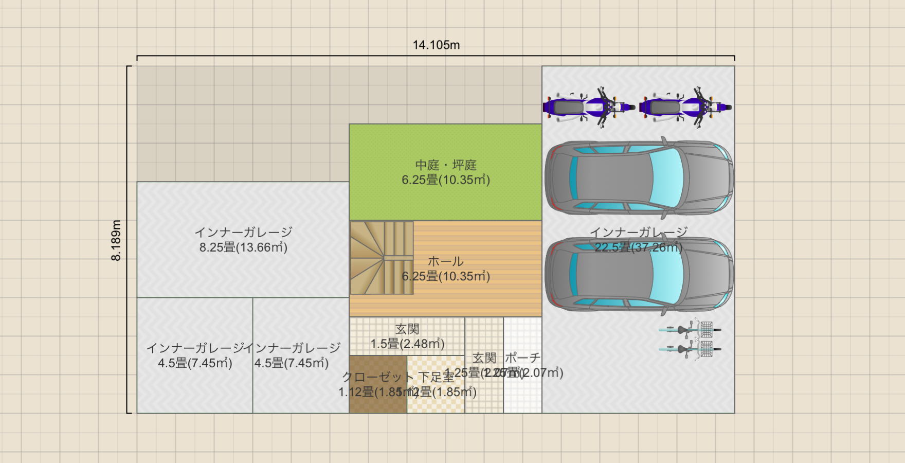 32坪3階建