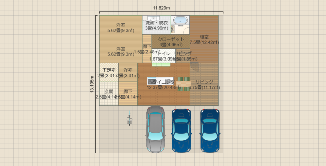 平屋間取り1