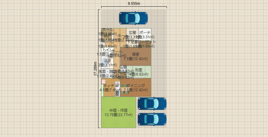 東玄関　南ダイニング　33坪