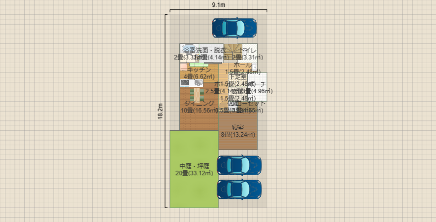 東玄関　4LDKの家　4