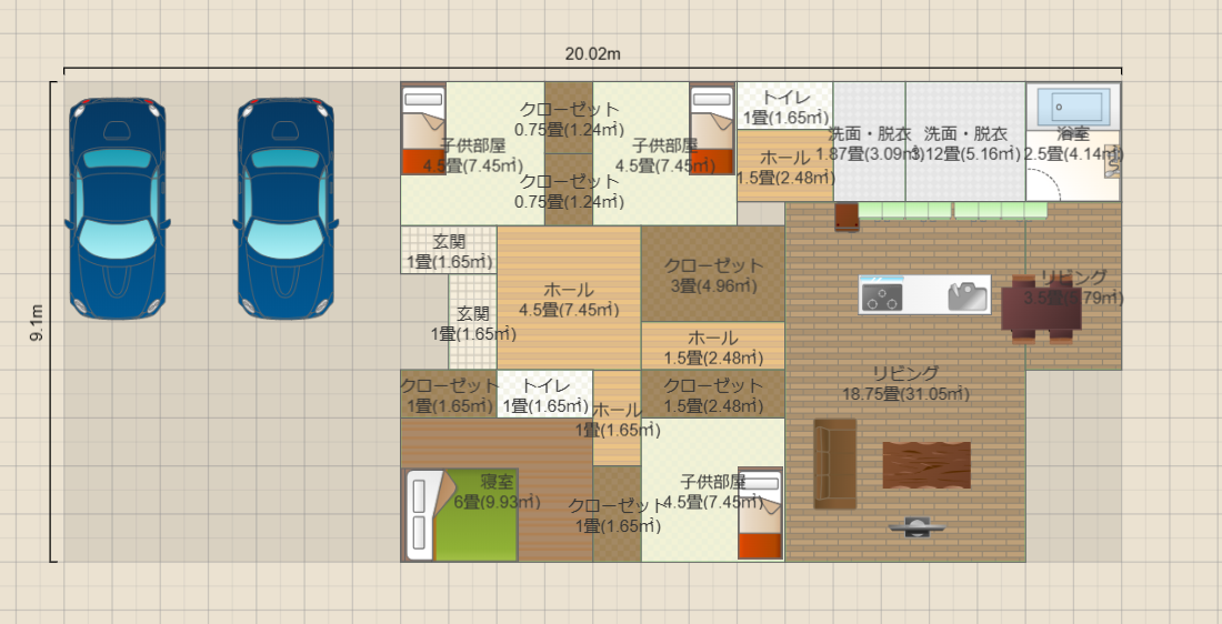 平屋34.8坪