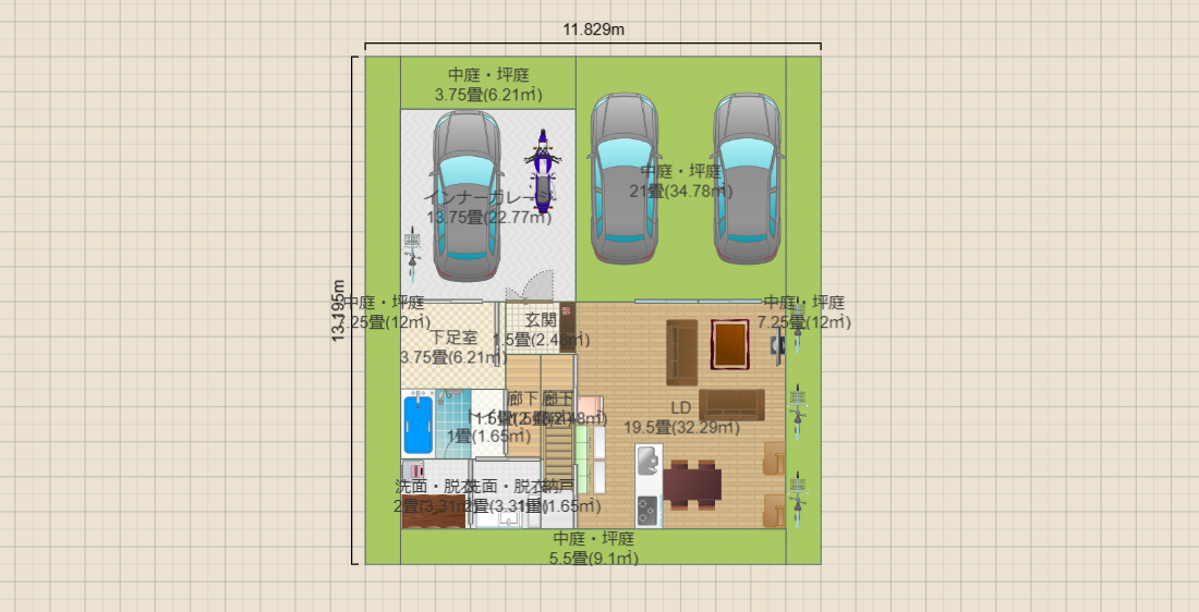 光丘案1（土地165.33：12.18*13.50建蔽50容積100想定）