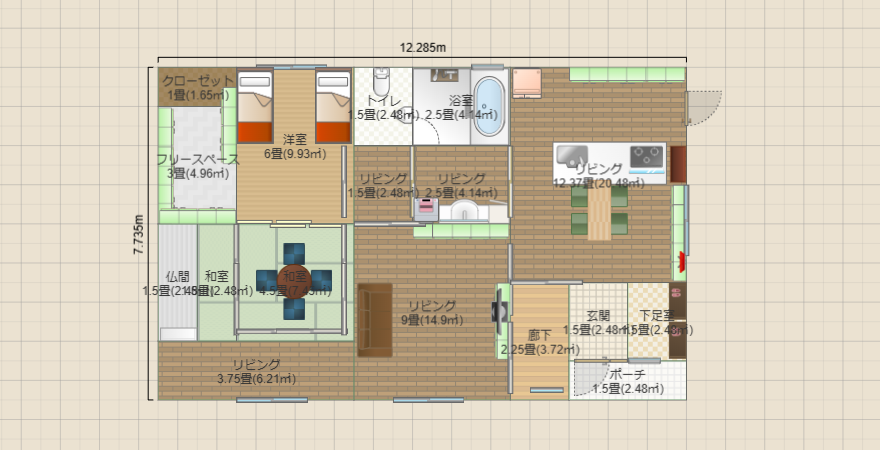 平屋間取り