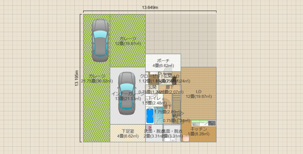 北野案3（土地202.88：14*14.5建蔽40:81.152容積80想定）