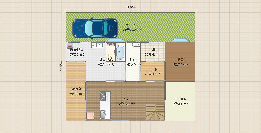 二階建て☆将来介護できる家☆１Fは、車椅子も使いたい♪