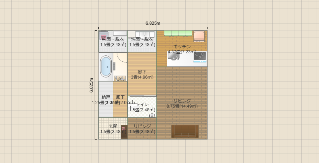 イメージ１（１３坪・玄関南西）