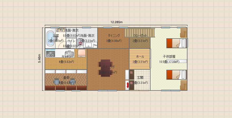 片流れの1.5階建て