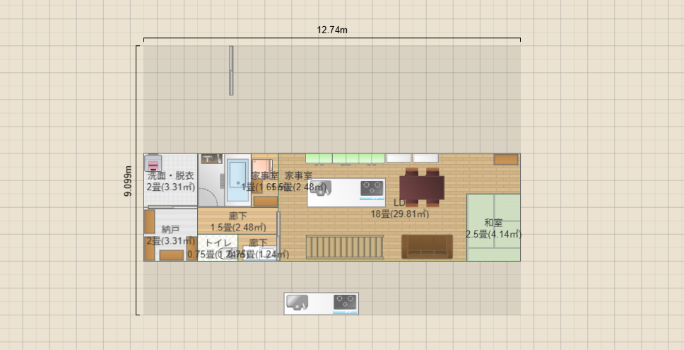 2間間取り_W3600