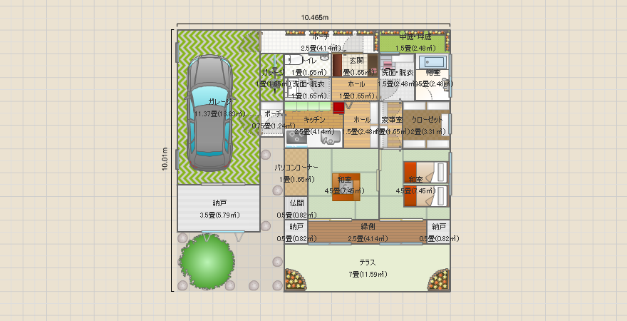 夫婦ふたりで暮らすコンパクトな平屋