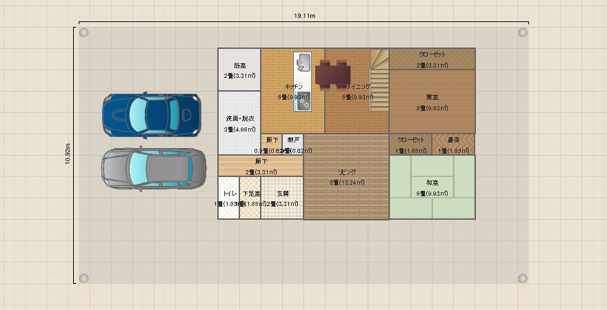 ６人家族２階建て　コンパクト