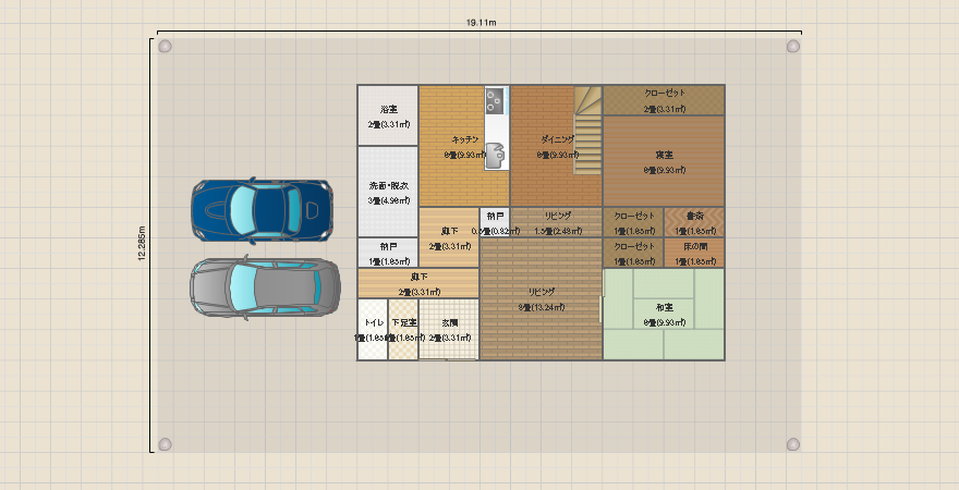 ６人家族２階建て　コンパクト３