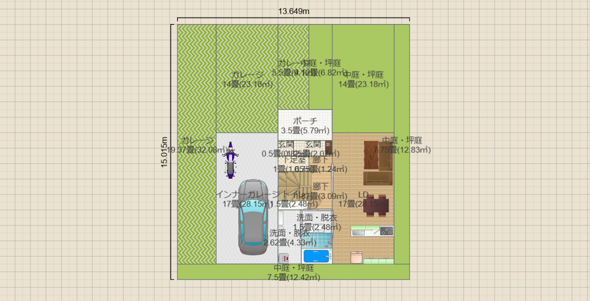 北野案7（土地202.88：14*14.5建蔽40:81.152容積80想定）