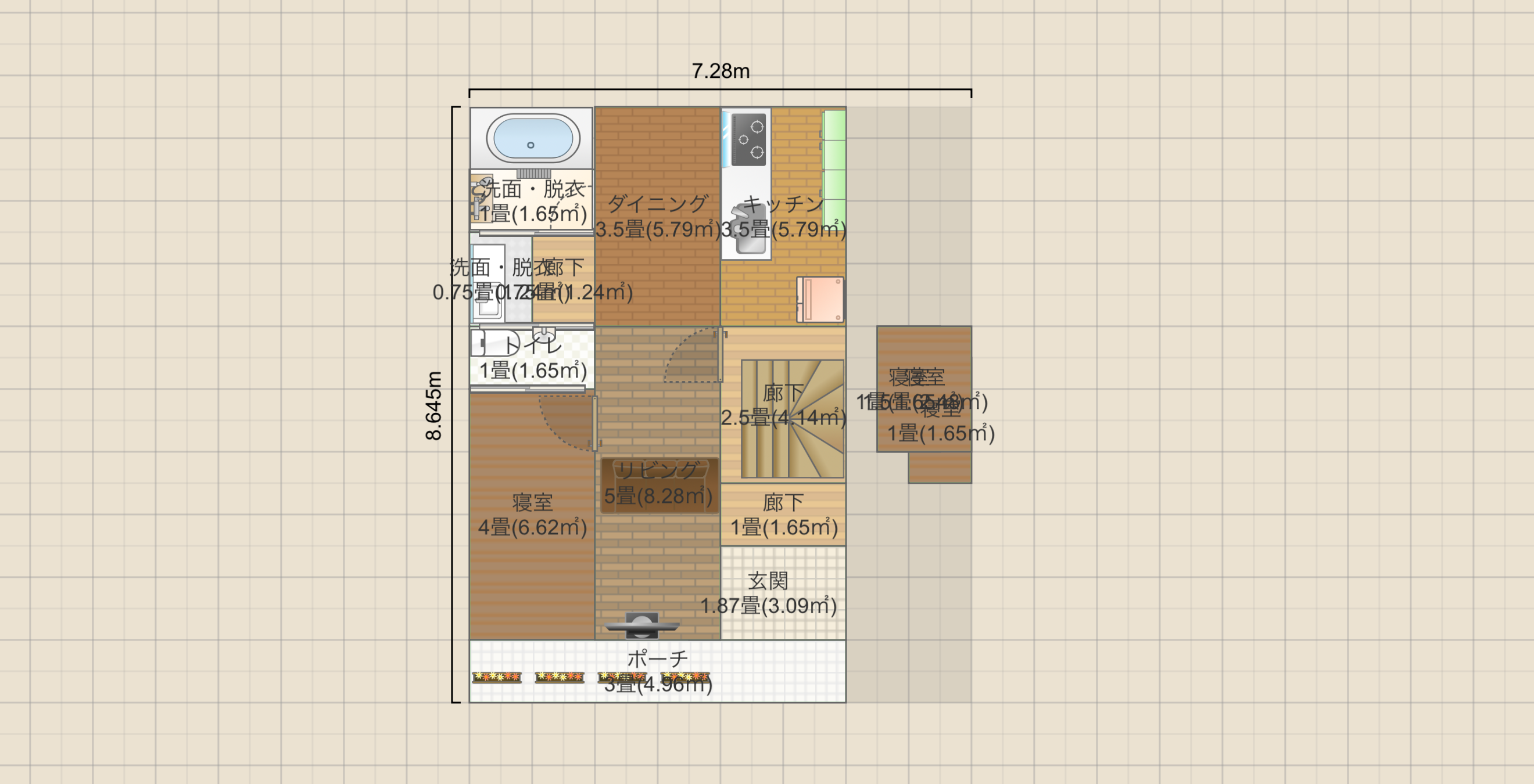 大町東（東南玄関）ガレージなし