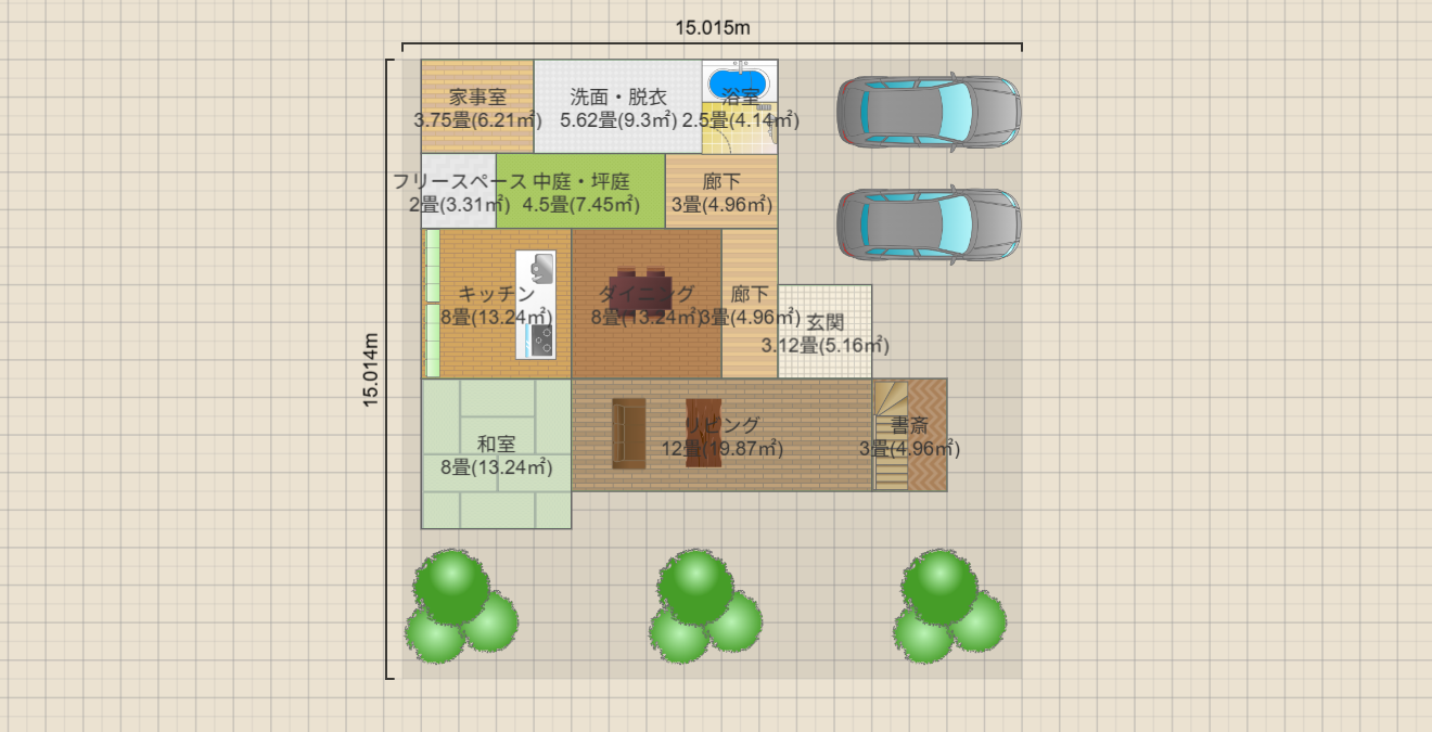 中庭あり