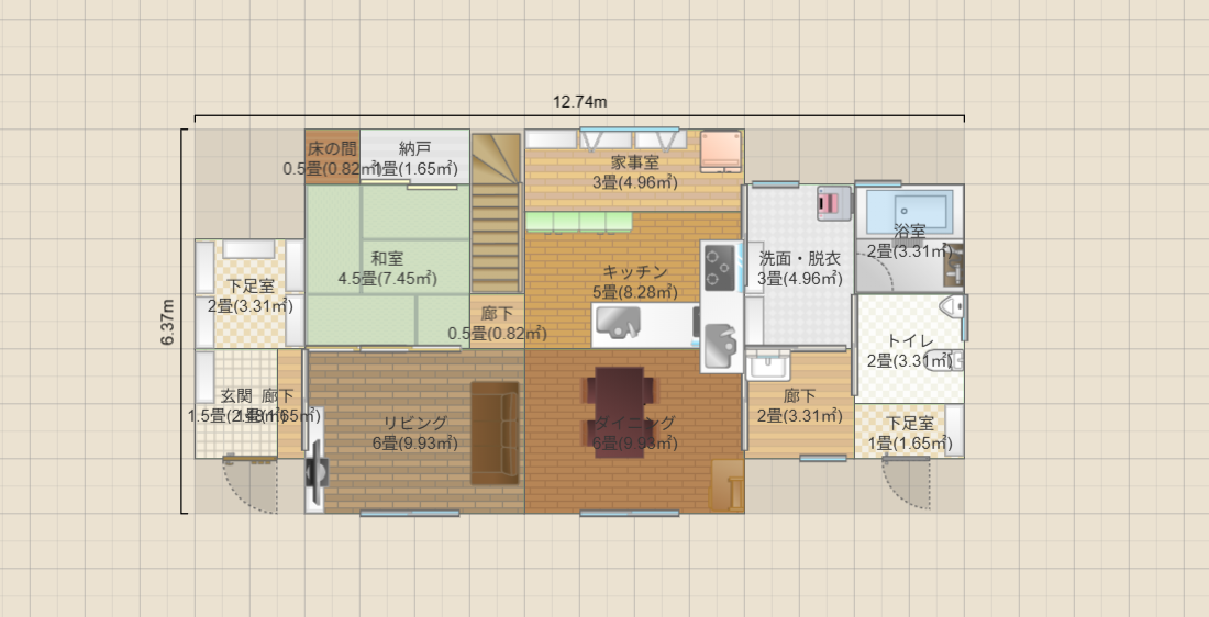 37坪2階建　広めのバルコニー